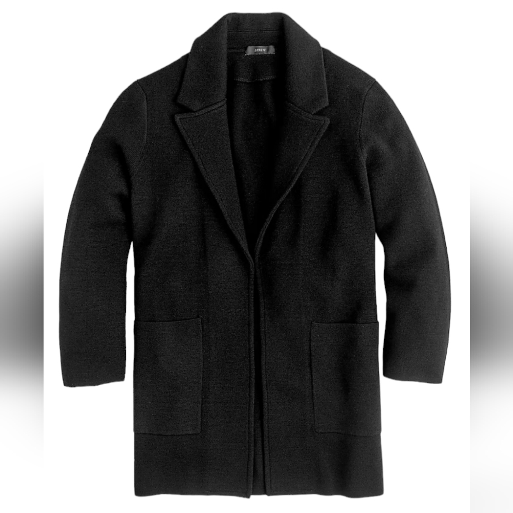J. CREW Merino Wool sweater-blazer open-front black size XL women's